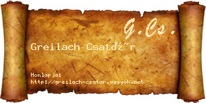 Greilach Csatár névjegykártya
